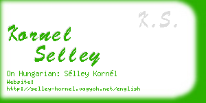 kornel selley business card